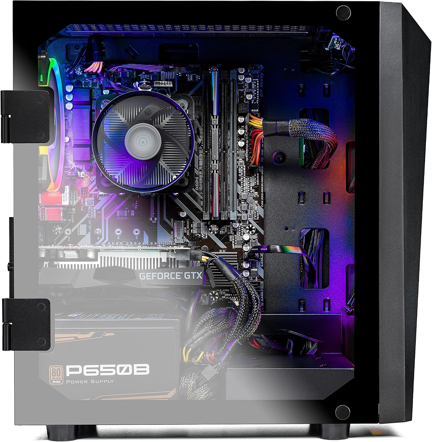Skytech Gaming Skytech Blaze II Gaming PC Desktop – Intel Core i3 10100F 3.6 GHz, GTX 1650, 500GB SSD, 16G DDR4 3200, 600W Gold PSU, AC Wi-Fi, Windows 10 Home 64-bit