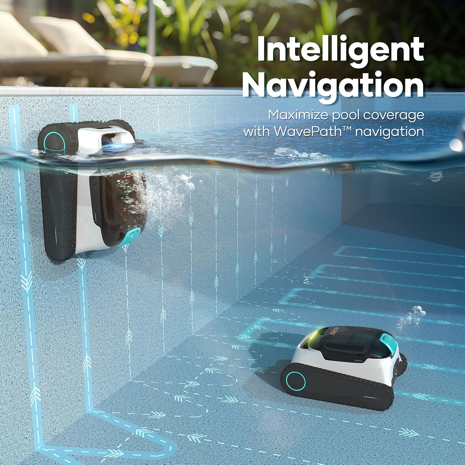 Aiper Scuba S1 Robotic Pool Cleaner, Wall & Waterline Cleaning, Cordless Pool Robot with 4 Modes, Smarter Navigation with High-Precision Sensors（Renewed）