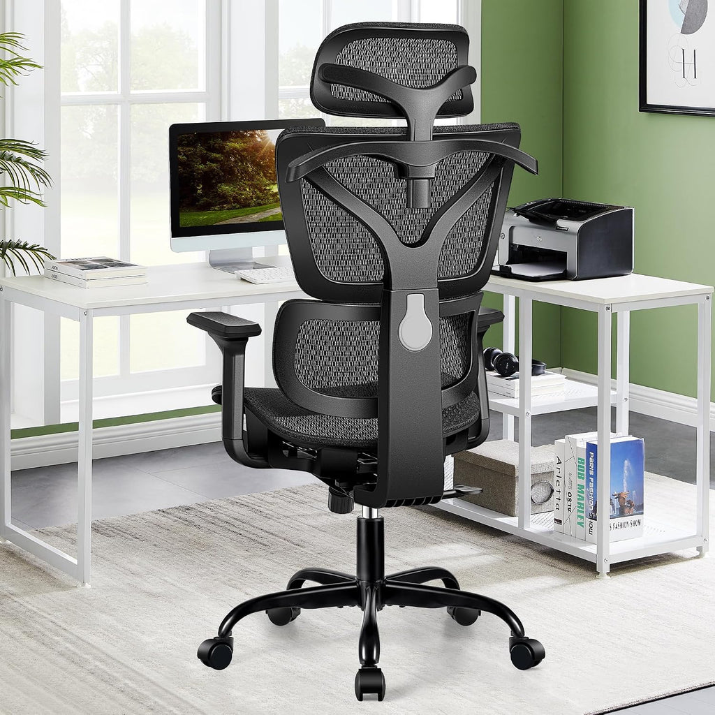 Winrise Office Chair Ergonomic Desk Chair, High Back Gaming Chair, Big and Tall Reclining Breathable Mesh Chair Comfy Home Office Desk Chair with Lumbar Support