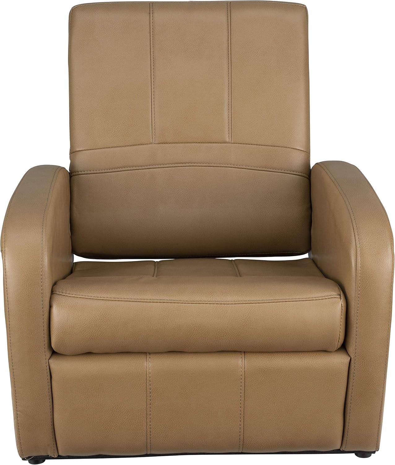 RecPro Charles RV Gaming Chair Ottoman Conversion | Built-in Storage | RV Furniture | Great for Teens | Toffee