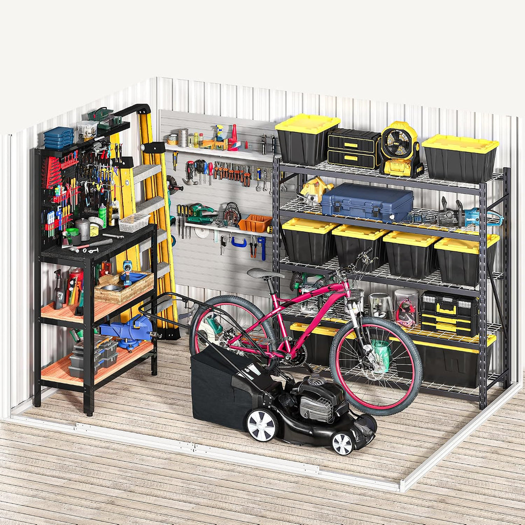 DWVO 7x5ft Metal Outdoor Storage Shed, Waterproof Tool Shed Heavy-Duty Storage Unit with Lockable Door and Vents, Ideal for Bicycles, Tools, Lawnmowers, Backyards, Patios, Lawns - White
