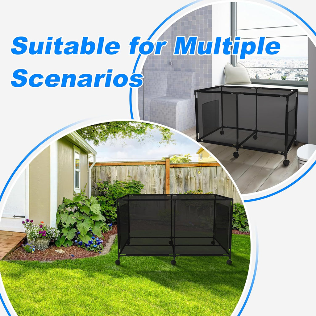 Version 2 Metal Pool Storage bin,Poolside Storage Organizer,Holder for Outdoor, Pool, Patio, Garden,Organizer for Toys,Floats, and Swimming Equipments,2-Size (MEDIUM)
