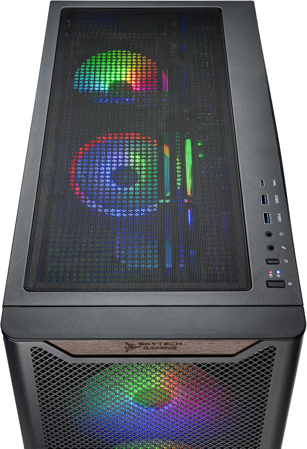 Skytech Chronos Gaming PC Desktop, Ryzen 5 9600X 3.9 Ghz (5.4GHz Turbo Boost), AMD RX 9070 16GB GDDR6, 1TB Gen4 NVMe SSD, 16GB DDR5 RAM 6000, 850W Gold PSU, Wi-Fi, Win 11