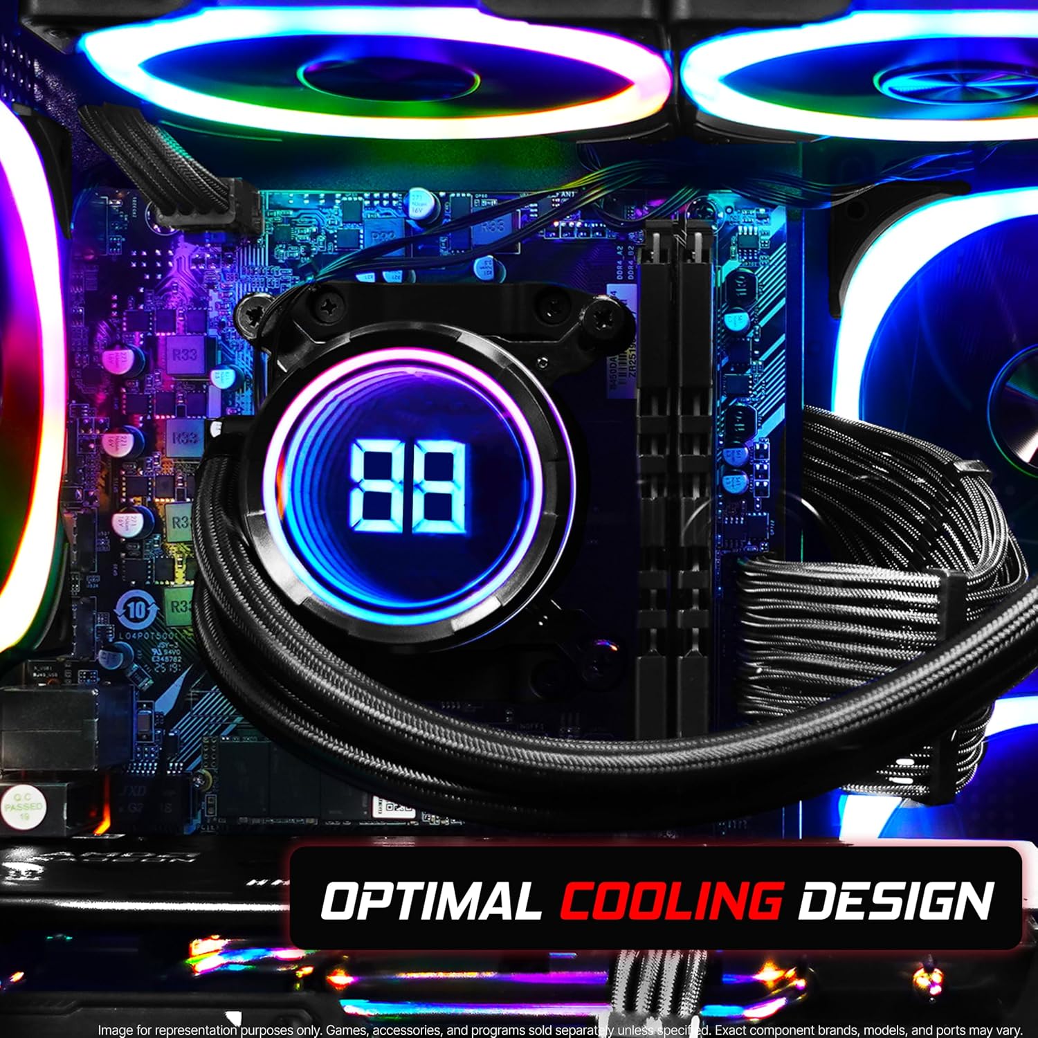SAAV Drex Prebuilt Gaming PC Bundle Desktop Tower Intel Core i5-12400F GeForce RTX 3050 6GB GDDR6 Curved 24in Monitor 16GB DDR4 512GB NVMe SSD WiFi 6 Windows 11 Black RGB Computer PC Gaming