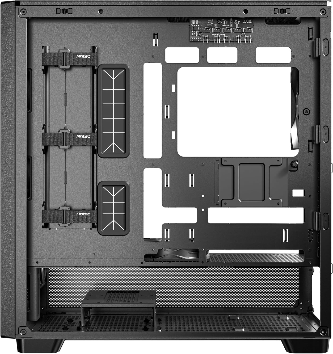 Antec Flux Wood, 5 x PWM Fans Included, High-Airflow Front Panel with Walnut Wood, Type-C, 420mm Radiator & Back Connect Motherboard Support, Up to 9 Fans Simultaneously, Mid-Tower E-ATX PC Case
