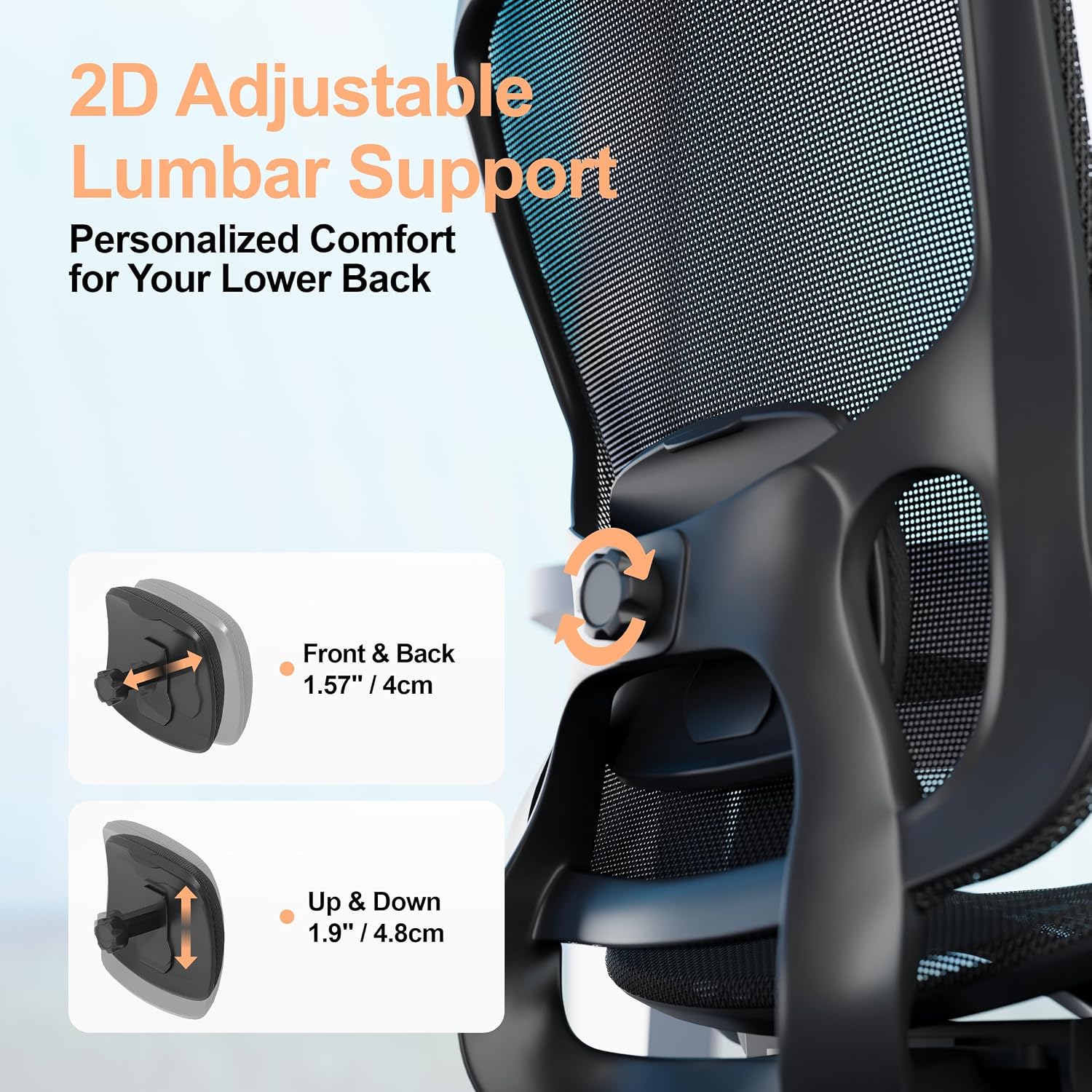 Office Chair Ergonomic Desk Chair, 350 LBS Mesh Office Chair with Lumbar Support, Comfy Desk Chair with Wheels, Big and Tall Chair for Study Work Gaming (04black)