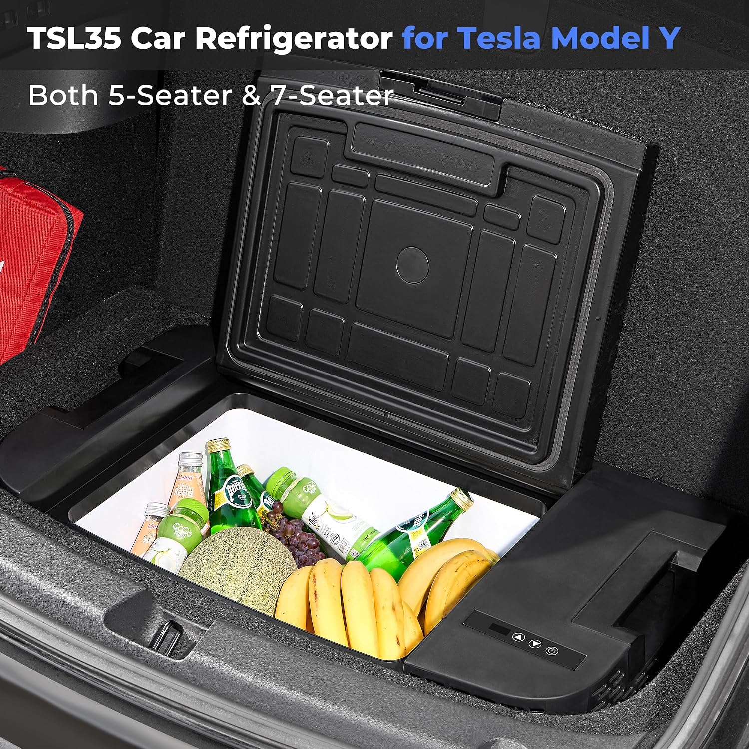 Car Refrigerator for Tesla Model Y, 【APP Control】 37QT(35L) -4℉~68℉ Car Fridge 12V Refrigerator for Tesla Model Y, Trunk Portable Freezer for Camping Tailgating Road Trip Home 12/24V DC&120~240V AC