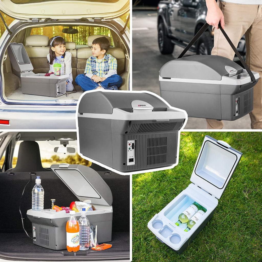 Wagan Electric Cooler & Warme 14 Liter Cooler 12V DC Portable Thermoelectric Fridge 110V AC Home Power Cord & 12V Car Adapter for Camping, Travel, Road Trip and Gift