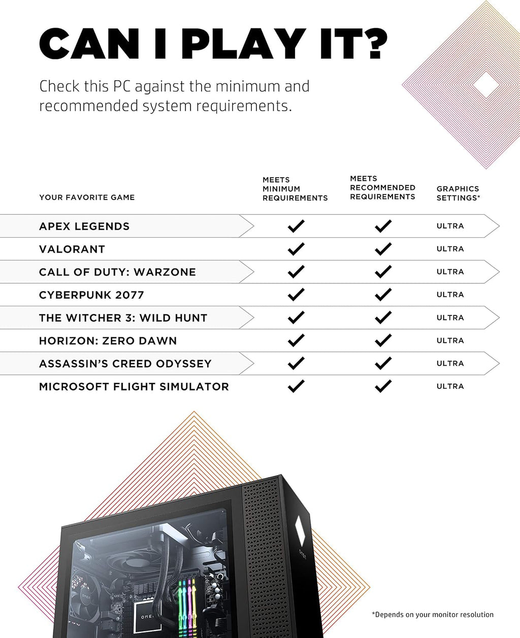 OMEN 30L Gaming Desktop PC, NVIDIA GeForce RTX 3070 Graphics Card, 10th Generation Intel Core i7-10700KF Processor, 16 GB RAM, 1 TB SSD, Windows 10 Home (GT13-0070, 2020), Shadow Black