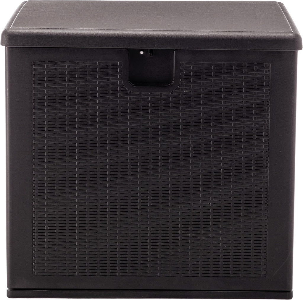 BTEXPERT 80 Gallon Large Deck Box Outdoor Storage Container for Patio Furniture Garden Tools Cushions Pool Supplies Sports Equipment Waterproof Lockable Steel Metal insert rod UV Resistant Resin