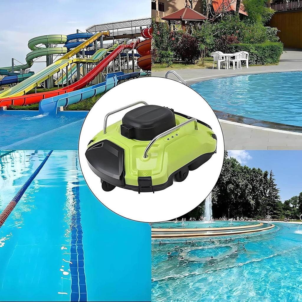Pool Cleaning Machine, Swimming Pool Cleaner Robot, Cordless Pool Cleaner Automatic, Automatic Return, Strong Suction, 30W, for Efficient Swimming Pool Maintenance