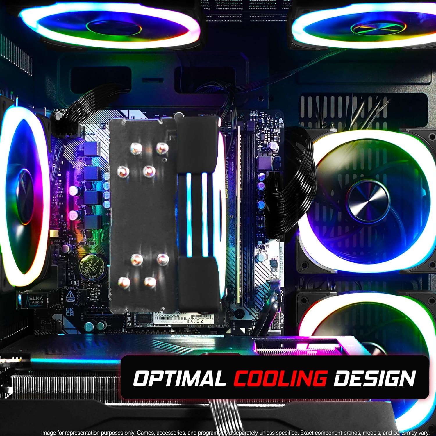 SAAV Drex Prebuilt Gaming PC Bundle Desktop Tower Intel Core i7-12700KF Radeon RX 9060 XT 8GB GDDR6 Curved 24in Monitor 16GB DDR4 512GB NVMe SSD WiFi 6 Windows 11 Black RGB Computer PC Gaming
