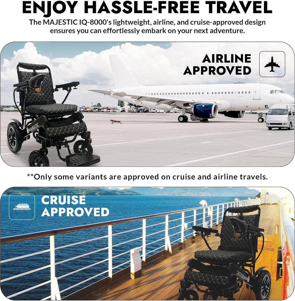 Lightweight Electric Wheelchair for Adults – Remote Controlled Foldable Power Chair – Portable Travel Mobility Aid