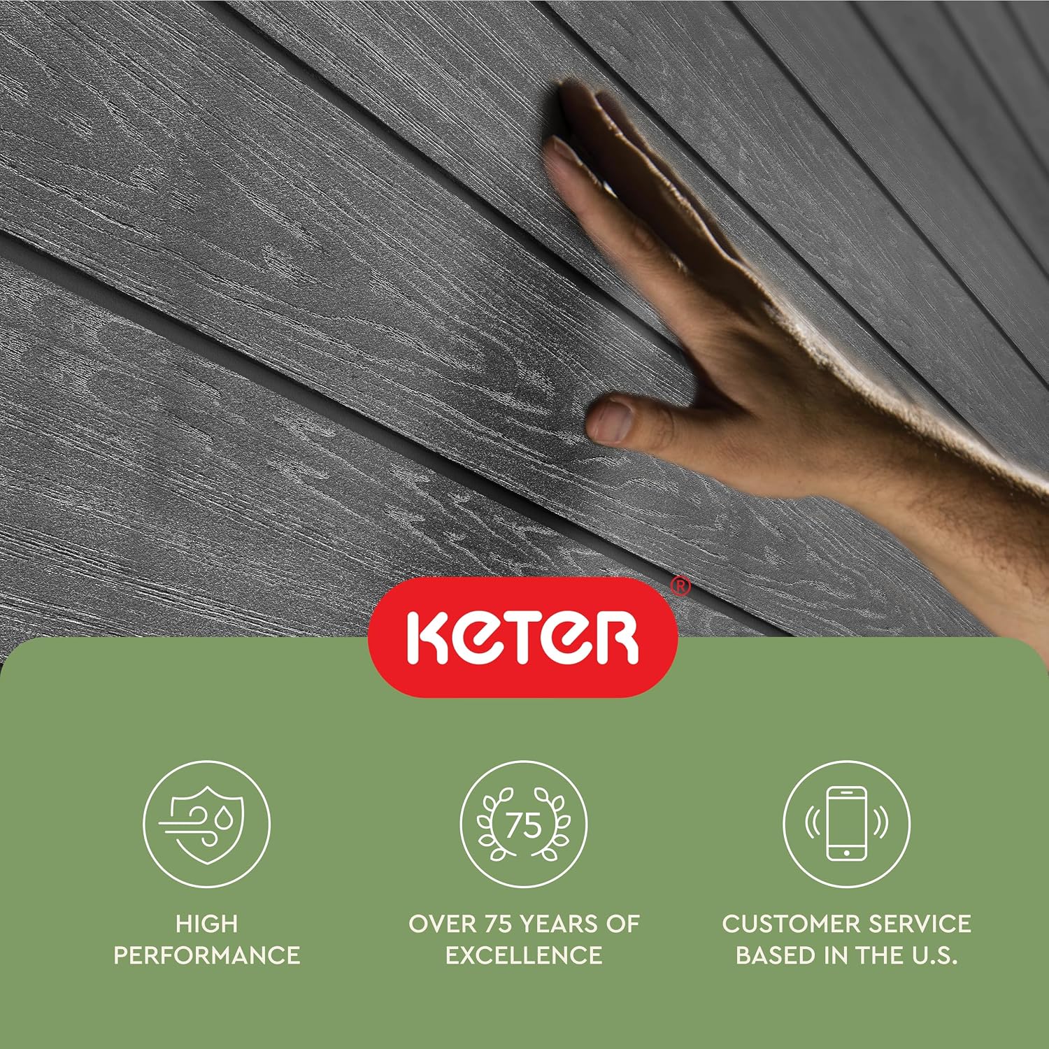 Keter Newton Plus 7.5x11 Ft All-Weather Storage Shed with Skylight, Window, Built-in Ventilation, Customizable Walls, & Lockable Double Doors, Graphite